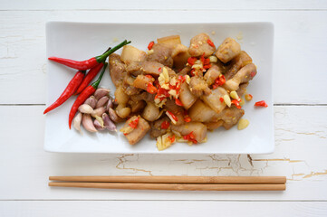 Wall Mural - Stir Fried Pork with Salt garlic and pepper