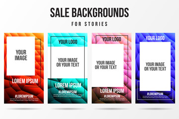 Wall Mural - trendy editable abstract technology background and present product template for social networks stor