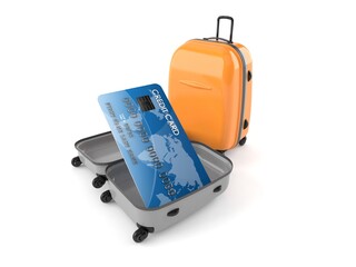 Canvas Print - Credit card inside suitcase