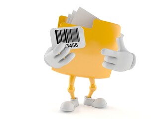 Canvas Print - Folder character holding barcode