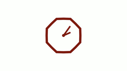 New red dark 12 hours clock icon on white background, New clock icon