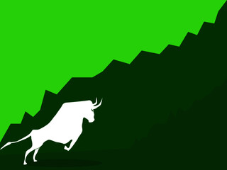 Bull market vector. The concept of Bull market on stock market investment good situation