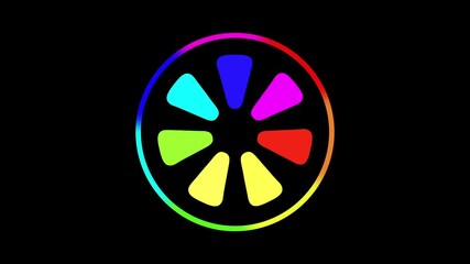 Wall Mural - color ring loading pixelated progress animation in black background.