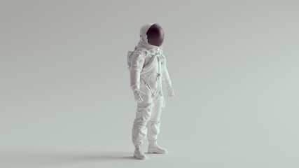 Wall Mural - White Ace Astronaut with Black Visor Quarter View 3d illustration