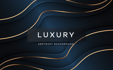 Wall Mural - Luxury navy blue background with overlap layer