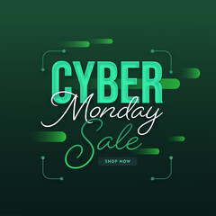 Canvas Print - Cyber Monday Sale Text on Green Background Can Be Used As Poster Design.