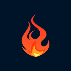 Wall Mural - simple vector flame icon in flat style