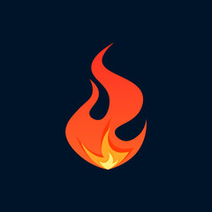 Wall Mural - simple vector flame icon in flat style