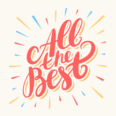 Wall Mural - all the best. farewell card. vector lettering.