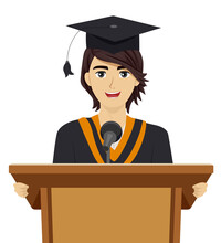 Teen Guy Graduation Speech Illustration