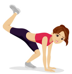 Poster - Teen Girl Animal Exercise Scorpion Illustration