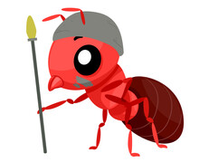 Mascot Soldier Ant Helmet Illustration