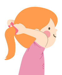 Poster - Kid Girl Ponytail Tie Illustration