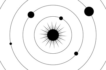 Wall Mural - Abstract illustration with solar system on white background for wallpaper design. Star universe background. Planet earth. Vector illustration.