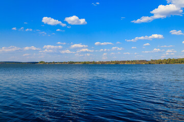 Sticker - View of Kremenchug reservoir in Ukraine