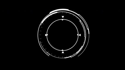 Wall Mural - white hud circle user interface on isolated black background. target searching scope and scanning el