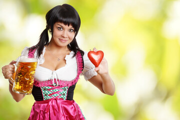 Wall Mural - Herz Bier Dirndl