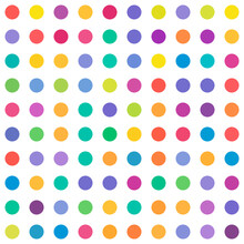Circles, Dots, Polka-dots Seamlessly Repeatable Colorful Pattern, Background. Speckle, Stipple, Stippling Illustration. Vector