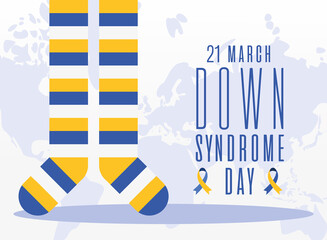 Wall Mural - down syndrome day striped socks vector design