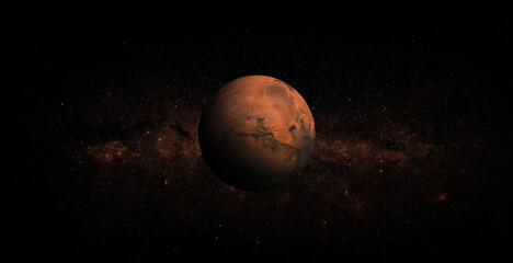 Wall Mural - mars on space background. elements of this image furnished by nasa.
