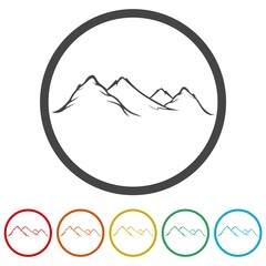 Canvas Print - Mountain ring icon, color set