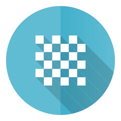 Leinwandbilder - Chess vector icon, flat design blue round web button isolated on white background