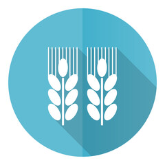 Aufkleber - Agricultural vector icon, flat design blue round web button isolated on white background.