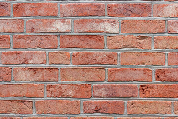 Wall Mural - Red brick work wall background texture detailed close up renovated