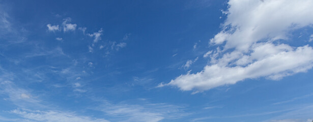 Wall Mural - Image of a partly cloudy and partly clear sky during the day