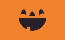Halloween Pumpkin Face Icon. Carved Jack-o-lantern Cartoon Illustration.