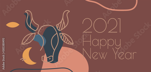 Obraz na plátně Modern and stylish templates with organic abstract shapes in brown and pastel pink with sample text