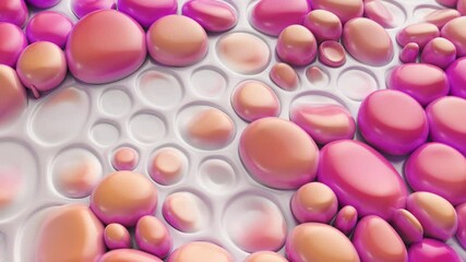 Wall Mural - rising and falling liquid colorful shapes on white liquid background