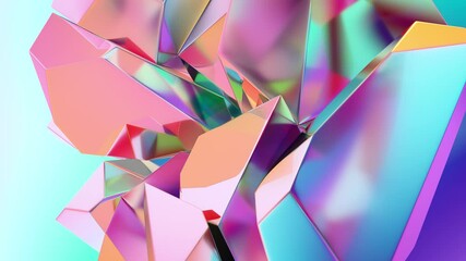 Wall Mural - abstract 3-d colorful shapes, animated background