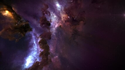 Wall Mural - moving outer space nebula background, animated