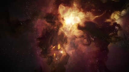 Wall Mural - nebula clouds in outer space, animated background