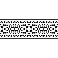 Stripe traditional motif with aztec style pattern in black white color