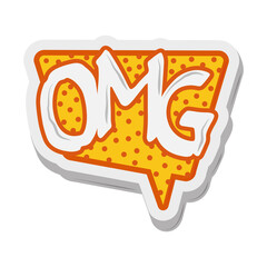 Wall Mural - omg speech bubble comic sticker cartoon design