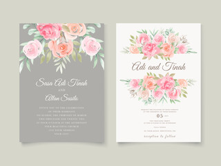 Watercolor floral wedding card