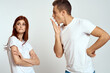 © SHOTPRIME STUDIO - family couple in love jeans white t-shirt emotions fun man and woman having fun