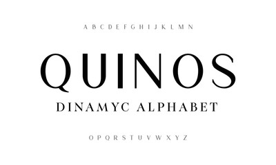 Wall Mural - Elegance alphabet serif font and number. Classic and minimalist typography fashion. Fonts set regular uppercase, lowercase and numbers.