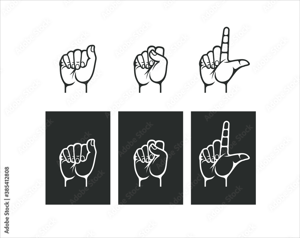 An image of a hand symbol or ASL sign vector. Stock Vector | Adobe Stock
