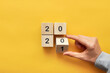 © fidaolga - 2021 the numbers on wooden cubes. Coming soon in 2021