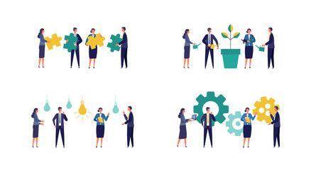 Wall Mural - People cooperation concept. Partnership vector illustration.