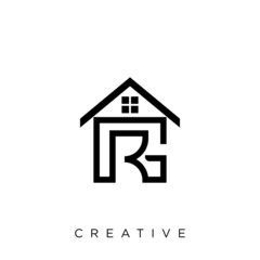 gr home logo illustration design vector 