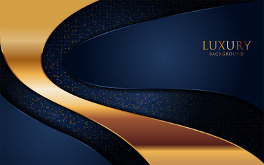 Luxury navy blue background combine with golden lines element.