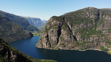 Wall Mural - Lake Vassbygdevatnet located in Aurland, Sogn og Fjordane, Norway landscape in summer time.