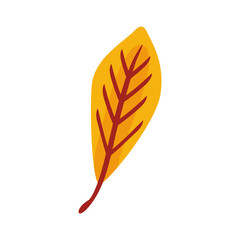 Sticker - autum lanceolate leaf flat style icon