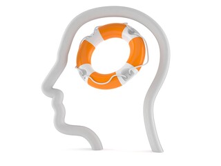 Sticker - Life buoy inside head profile