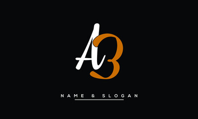 AB, BA, A, B  Abstract Letters Logo Monogram