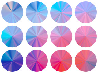 Wall Mural - radial metallic gradient disk elements vector 